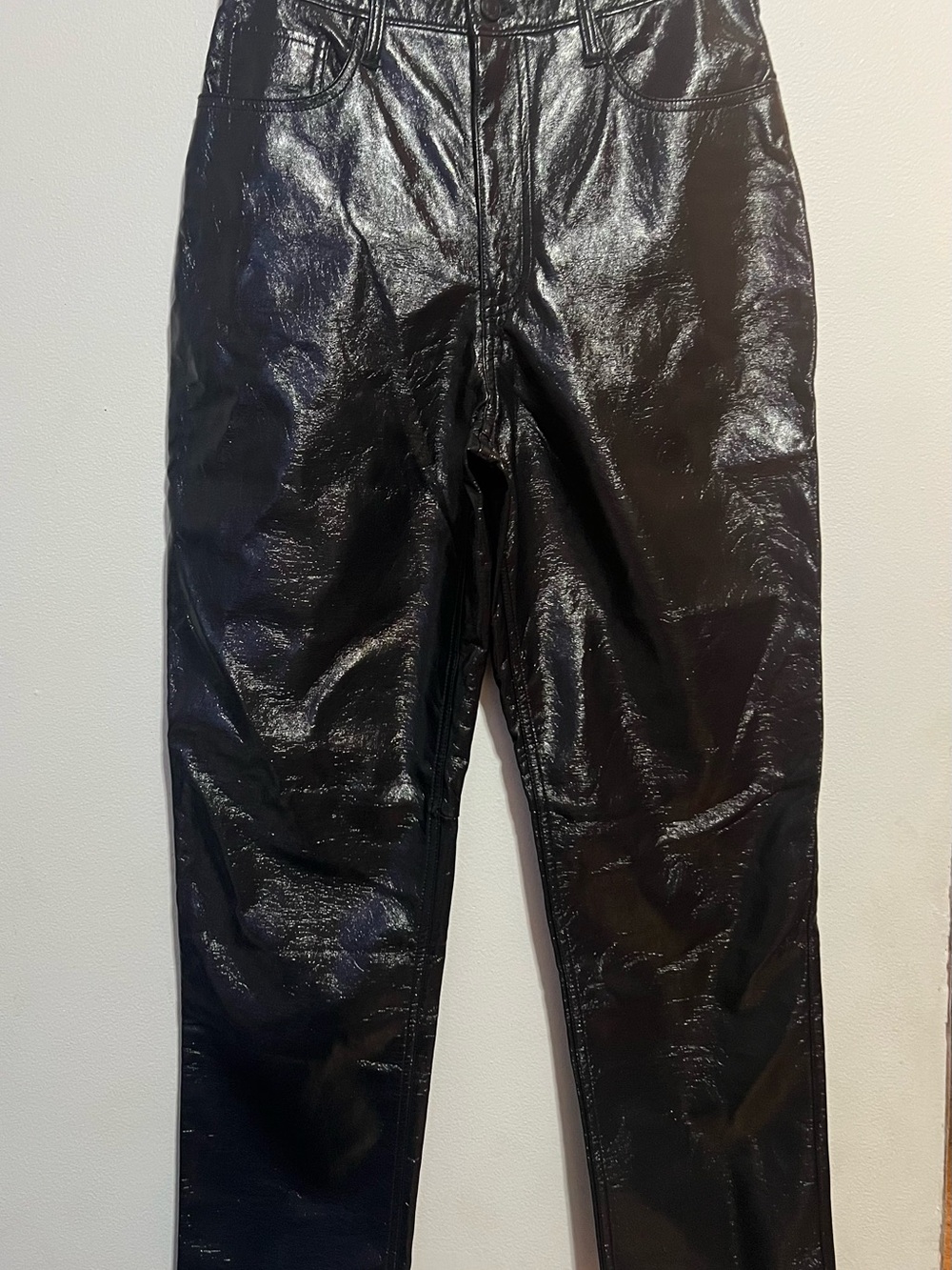 Abercrombie & Fitch Black Coated High-Rise Jeans